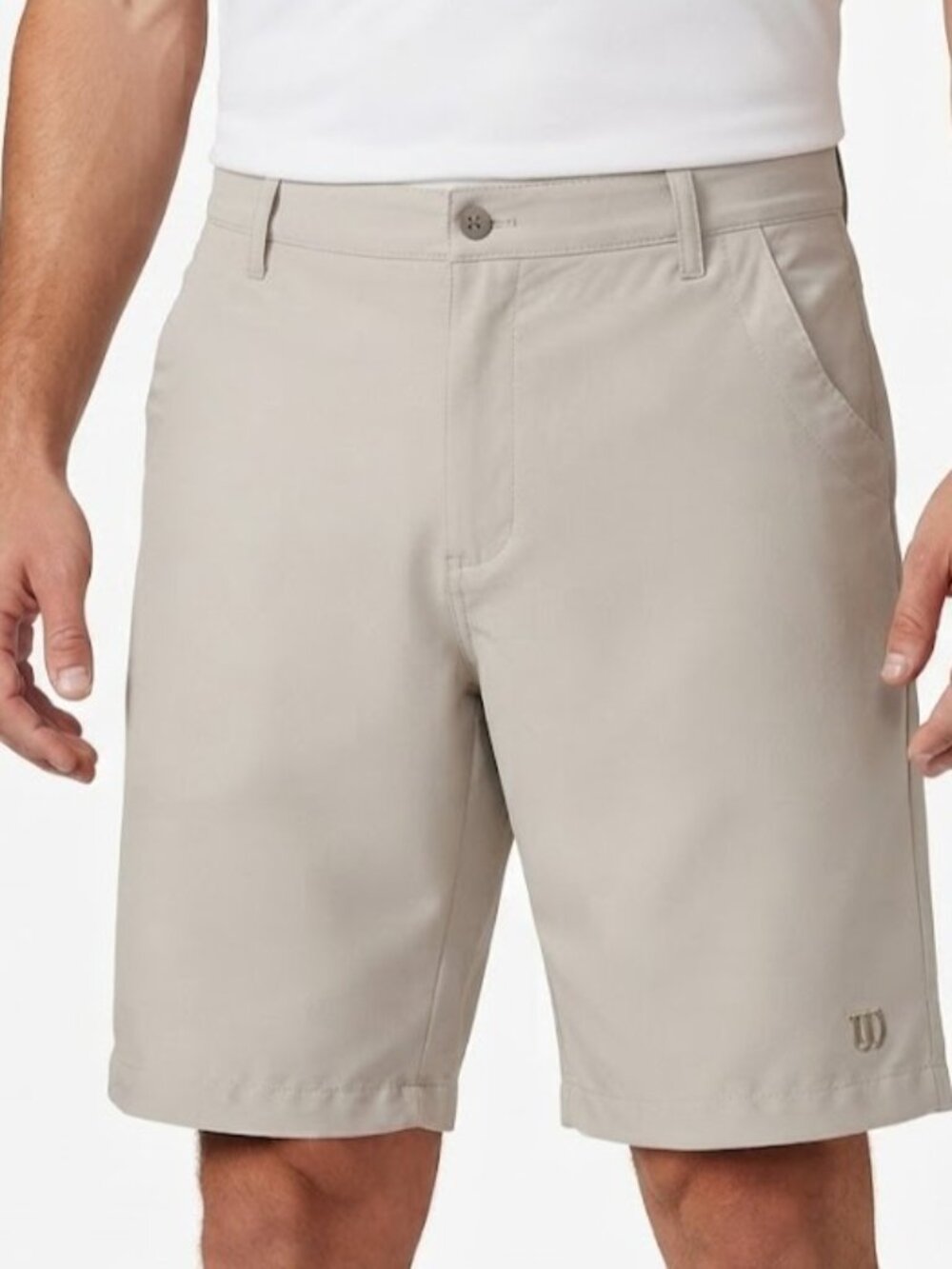 Wilson Men's Cream Performance Flat-Front Athletic Shorts